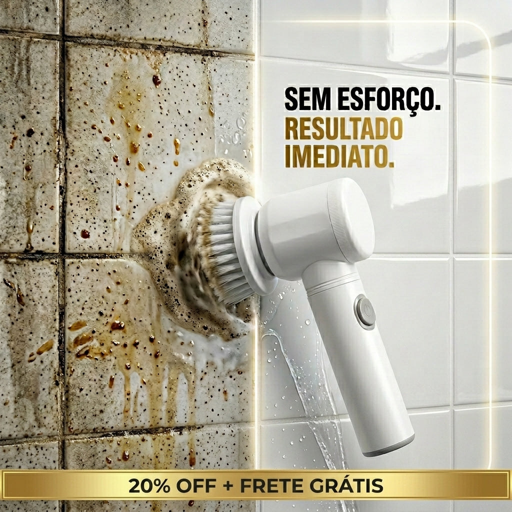 Escova de Limpeza Elétrica 5 em 1 -  PowerClean + FRETE GRÁTIS!