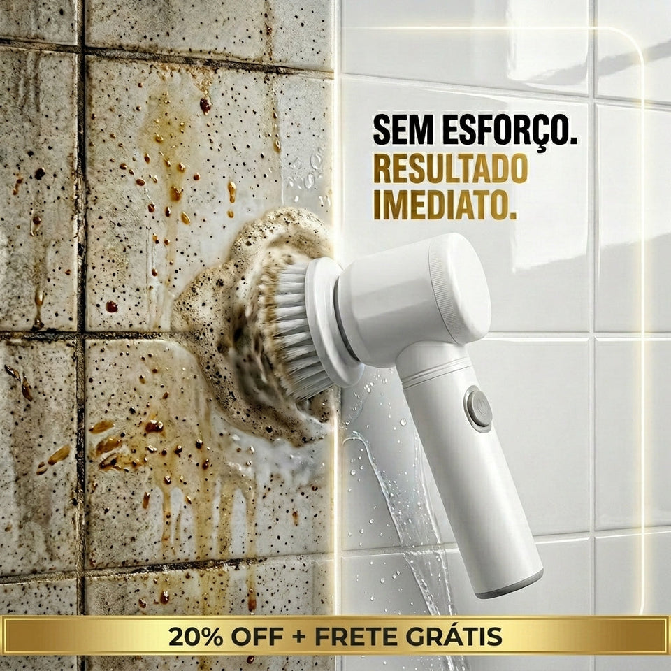 Escova de Limpeza Elétrica 5 em 1 -  PowerClean + FRETE GRÁTIS!