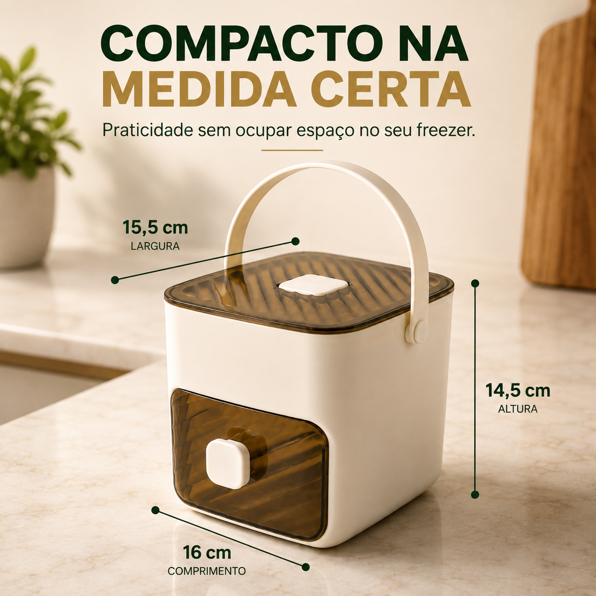 Dispenser de Gelo com Extrator – Chega de Torcer e Bater a Bandeja – Últimas Unidades!