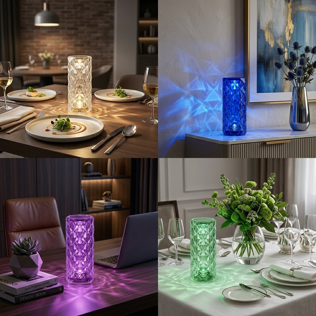 Luminária de Mesa 16 Cores - Aura Cristal