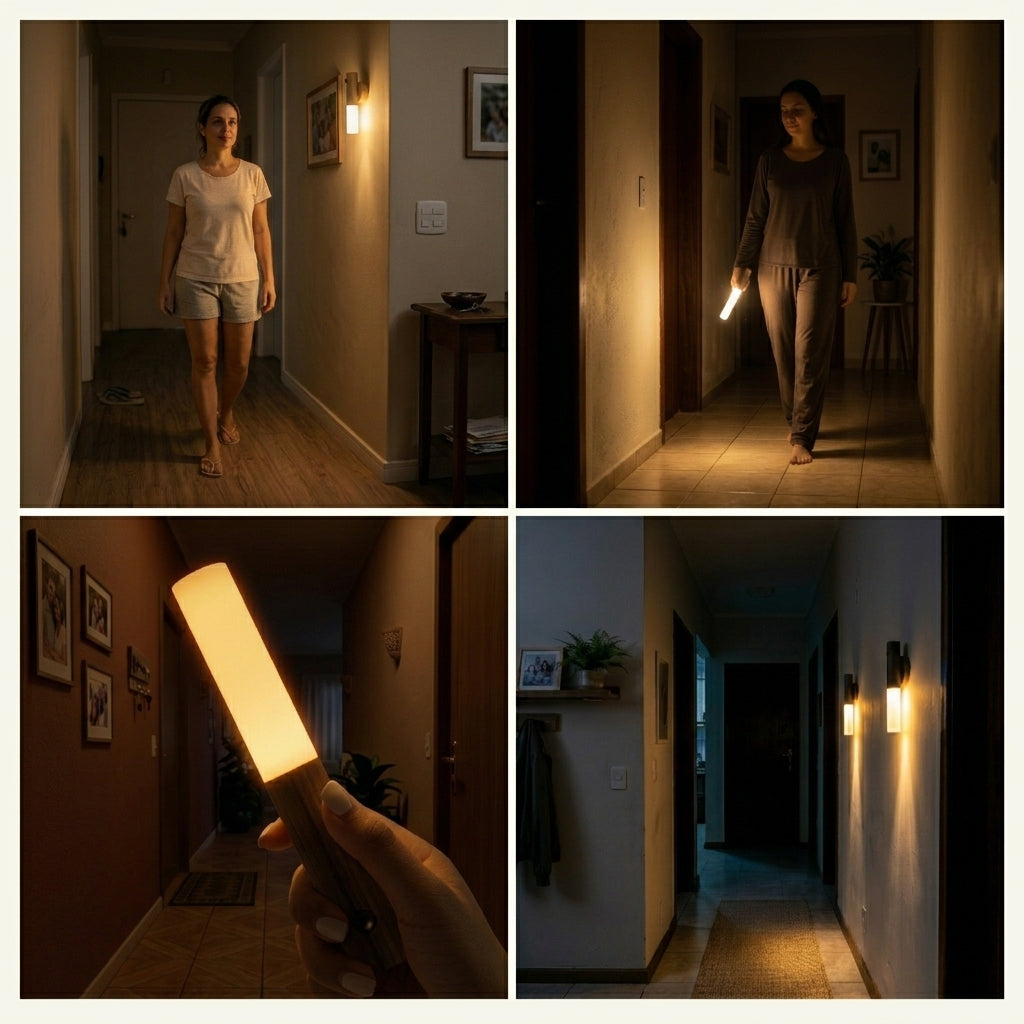 Luminária Led Recarregável com Sensor de Movimento - SmartWood® + Frete Grátis!
