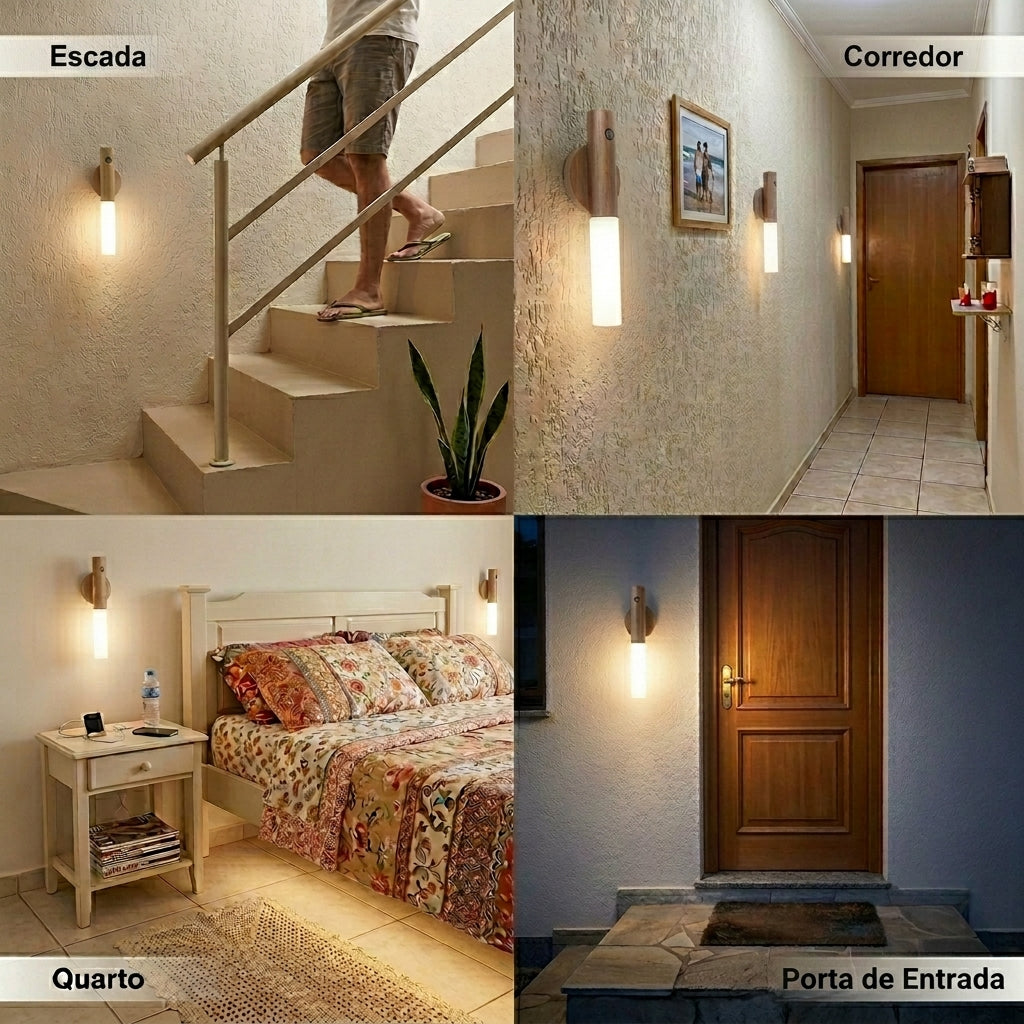 Luminária Led Recarregável com Sensor de Movimento - SmartWood® + Frete Grátis!