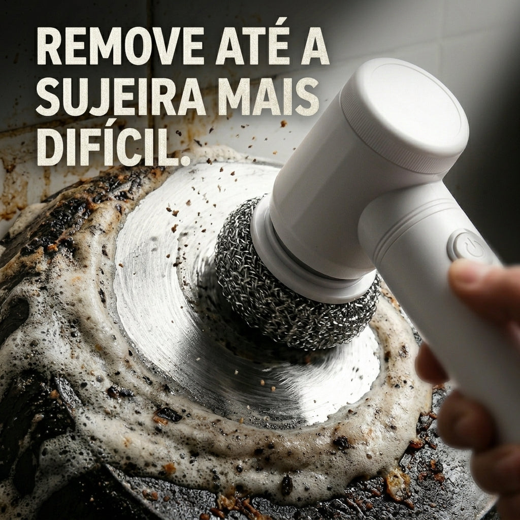 Escova de Limpeza Elétrica 5 em 1 -  PowerClean + FRETE GRÁTIS!