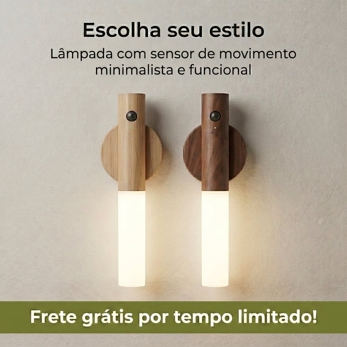Luminária Led Recarregável com Sensor de Movimento - SmartWood® + Frete Grátis!