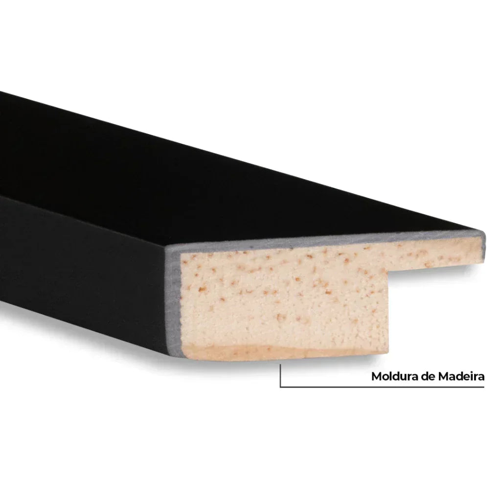Kit com 3 Quadros Decorativos - Folhagem Dourada