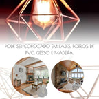 Luminária Pendente Triplo Aramado Diamante