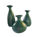 Trio de Vasos Garrafa de Cerâmica Decorativos