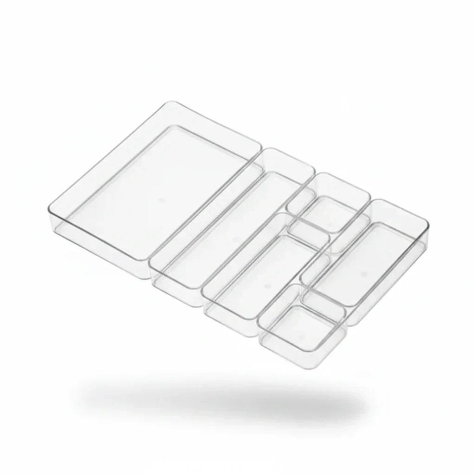 Organizador Modular Transparente com 7 Peças