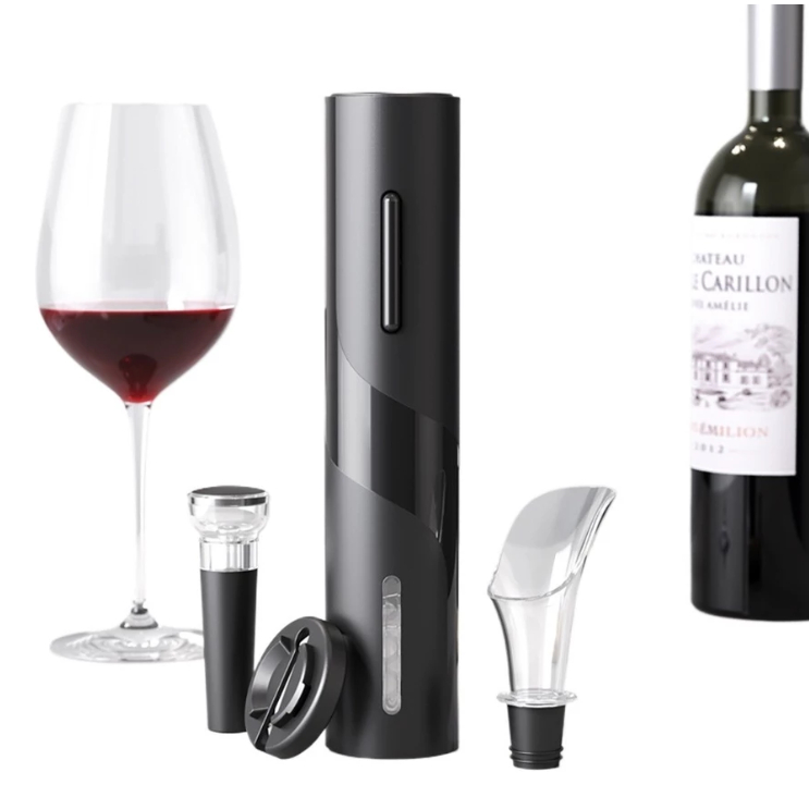 Kit Abridor de Vinho Elétrico 4 em 1