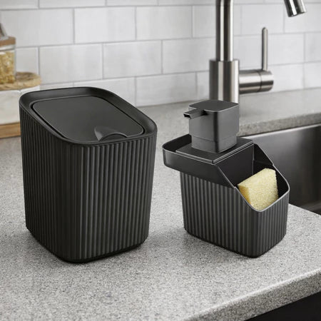 KIT Organizador de Pia -  Lixeira 4L + Dispenser e Porta-Esponja
