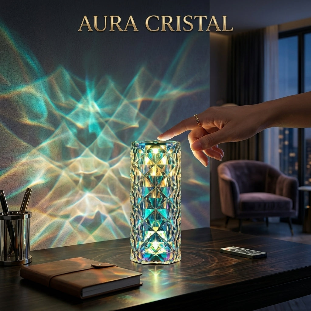 Luminária de Mesa 16 Cores - Aura Cristal