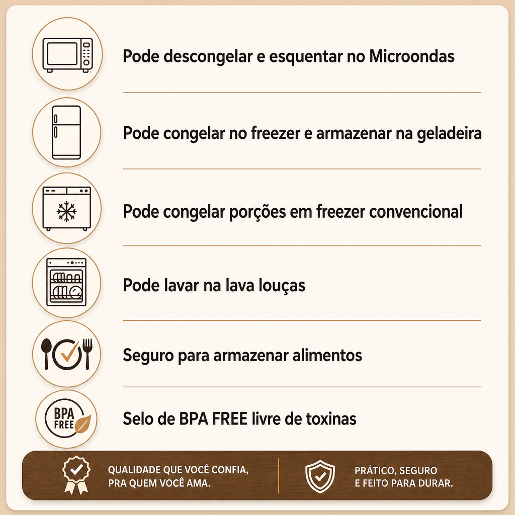 Kit 10 Marmitas OrganizaBox™ 900ml - Promoção 50% Off