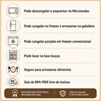 Kit 10 Marmitas OrganizaBox™ 900ml - Promoção 50% Off