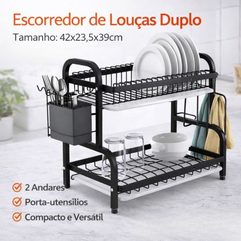Escorredor de Louças 2 Andares Premium