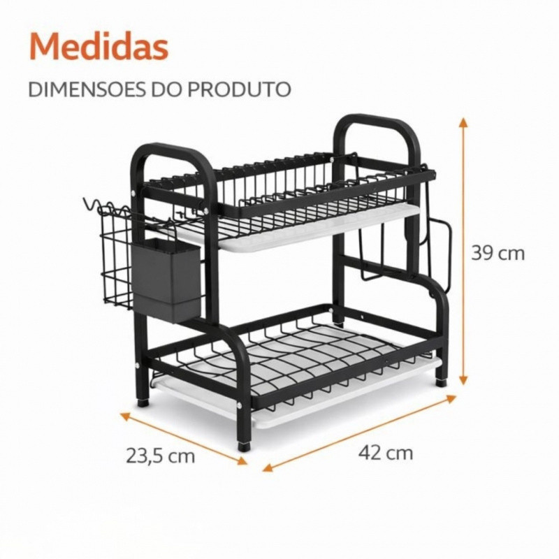 Escorredor de Louças 2 Andares Premium